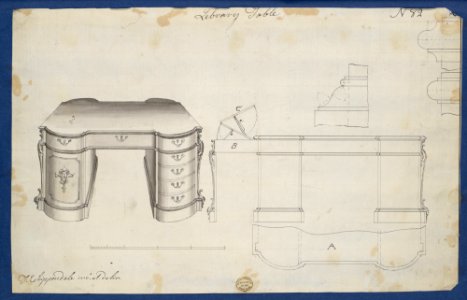 Library Table, from Chippendale Drawings, Vol. II MET DP104289