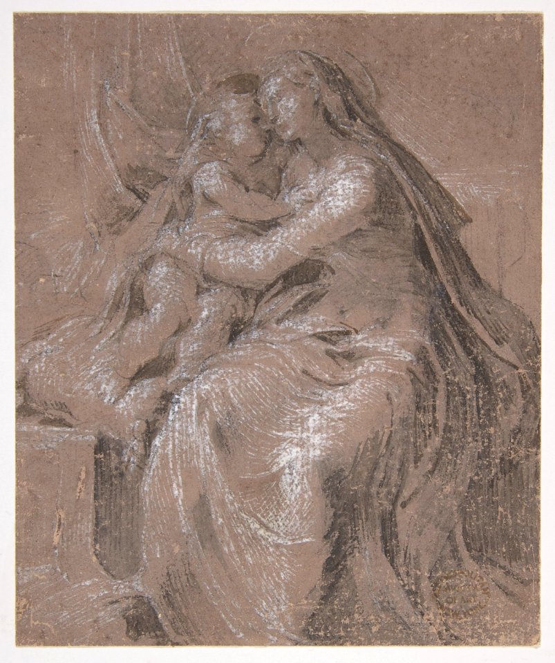 Madonna and Child (recto); Head and Bust of Saint John the Evangelist (verso) MET DP810965