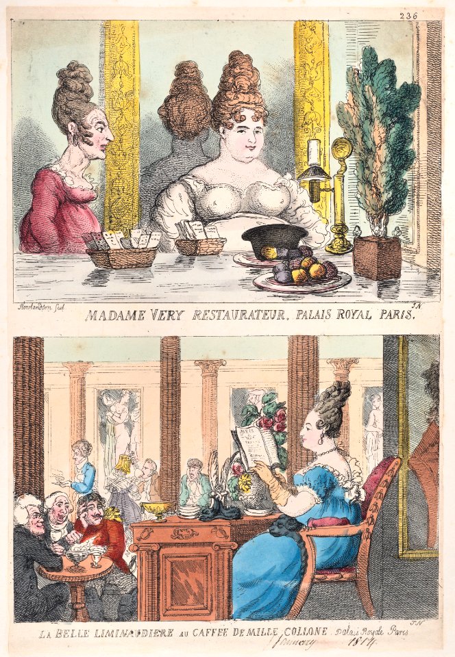 Madame Very Restauranteur, Palais Royal Paris and La Belle Liminaudiere au Caffee De Mille Collone, Palais Royale Paris MET DP881826