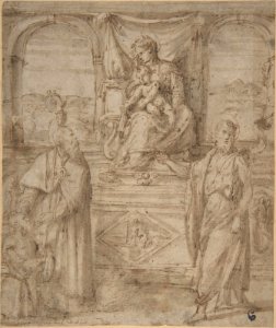 Madonna and Child Enthroned with Saint Basil the Great and Saint John the Baptist and Donor MET DP807542