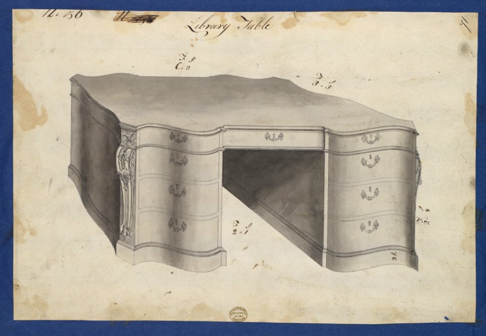 Library Table, from Chippendale Drawings, Vol. II MET DP104284