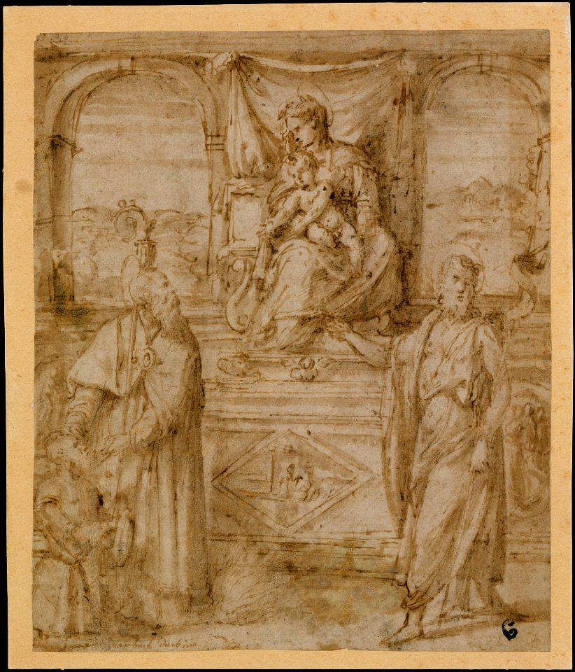 Madonna and Child Enthroned with Saint Basil the Great and Saint John the Baptist and Donor MET DT10431