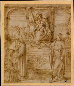 Madonna and Child Enthroned with Saint Basil the Great and Saint John the Baptist and Donor MET DT10431
