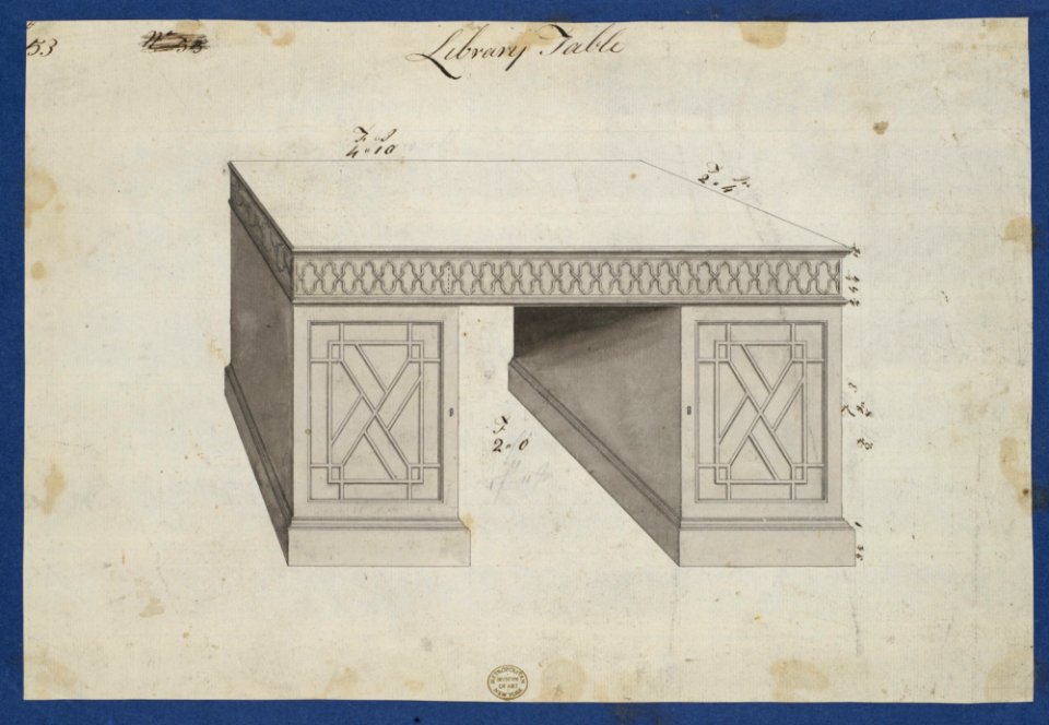 Library Table, from Chippendale Drawings, Vol. II MET DP104286
