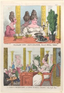 Madame Very Restauranteur, Palais Royal Paris and La Belle Liminaudiere au Caffee De Mille Collone, Palais Royale Paris MET DP883994