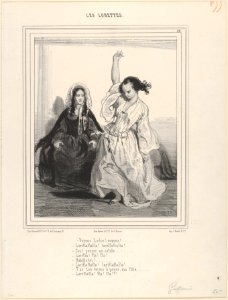 Look Lodie! Look... (Voyons Lodie! Voyons...), plate 44 from the suite Les Lorettes, published in Le Charivari, February 13, 1843 MET DP835708