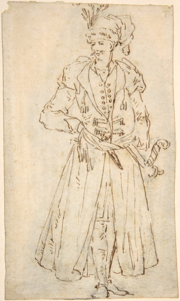 Man in a Long Coat and Turban with a Sword MET DP803664