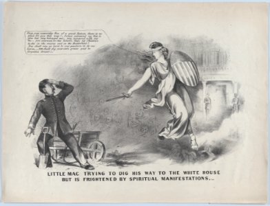 Little Mac Trying to Dig His Way to the White House, But is Frightened by Spiritual Manifestations MET DP876939