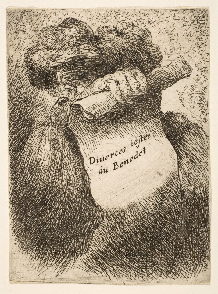 Man Holding a Large Banderole, from Series of Small Heads in Oriental Headdress MET DP816641