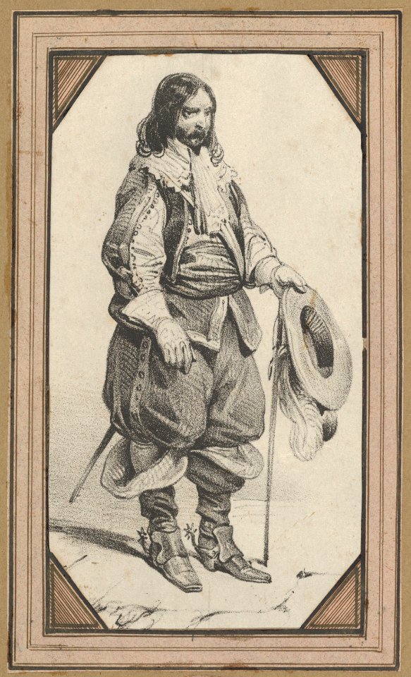 Man holding a cane and a hat MET DP841203