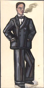 Man in a black suit, smoking MET DP804836