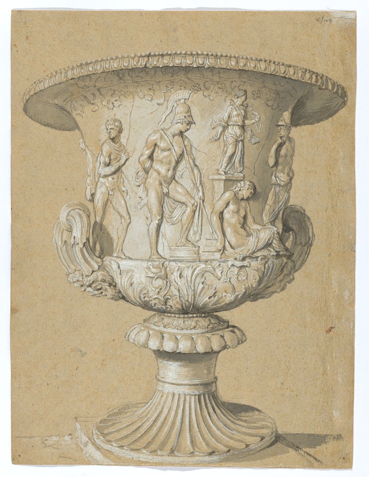 Marcus Aurelius on Horseback (recto); Study of an Antique Vase (verso) MET DP838060