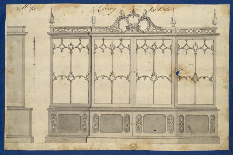 Library Bookcase, from Chippendale Drawings, Vol. II MET DP104216