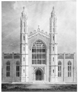 Library and Chapel, University of Michigan, Ann Arbor (front elevation) MET MM61943