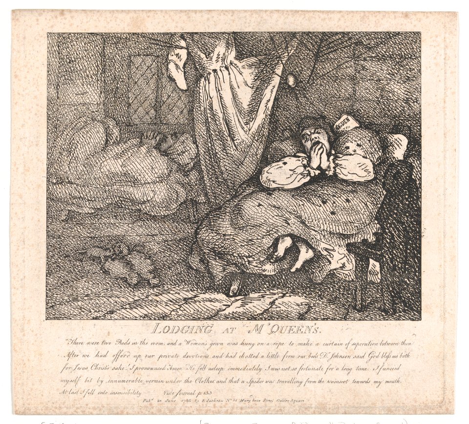 Lodging at Mr. M'Queen's in Glemorison- the Celebrated Spider Scene (Picturesque Beauties of Boswell, Part the Second) MET DP871871