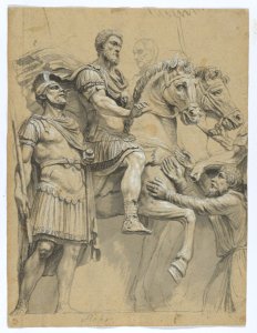 Marcus Aurelius on Horseback (recto); Study of an Antique Vase (verso) MET DP838059