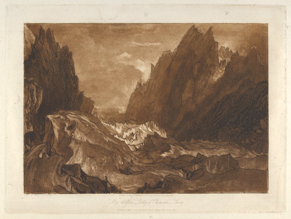 Mêr de Glace, Valley of Chamouni-Savoy (Liber Studiorum, part X, plate 50) MET DP847237