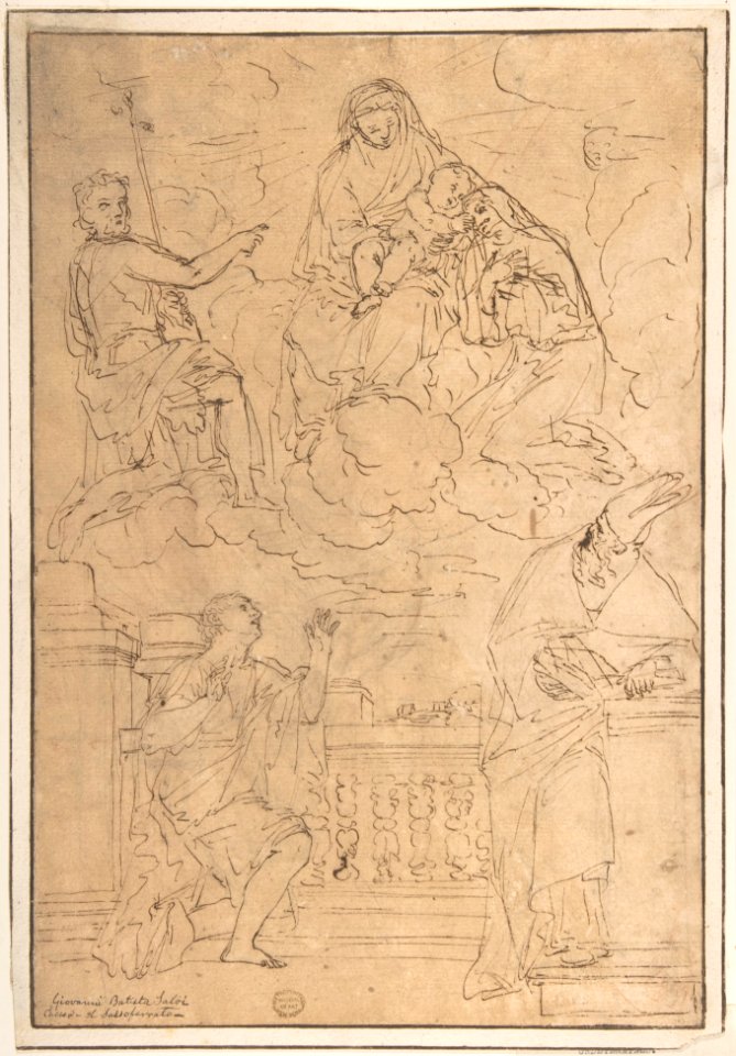 Madonna and Child with Saint John the Baptist and three other Saints MET DP802429