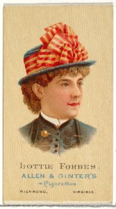 Lottie Forbes, from World's Beauties, Series 2 (N27) for Allen & Ginter Cigarettes MET DP838138