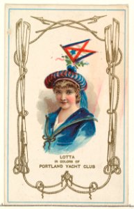 Lotta in Colors of Portland Yacht Club, from the Yacht Colors of the World series (N140) issued by Duke Sons & Co. to promote Honest Long Cut Tobacco MET DP865753