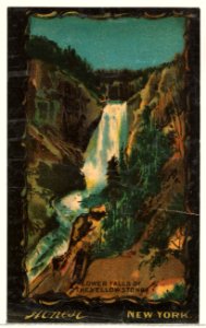 Lower Falls of the Yellowstones, from the Transparencies series (N137) issued by W. Duke, Sons & Co. to promote Honest Long Cut Tobacco MET DP865649. Free illustration for personal and commercial use.