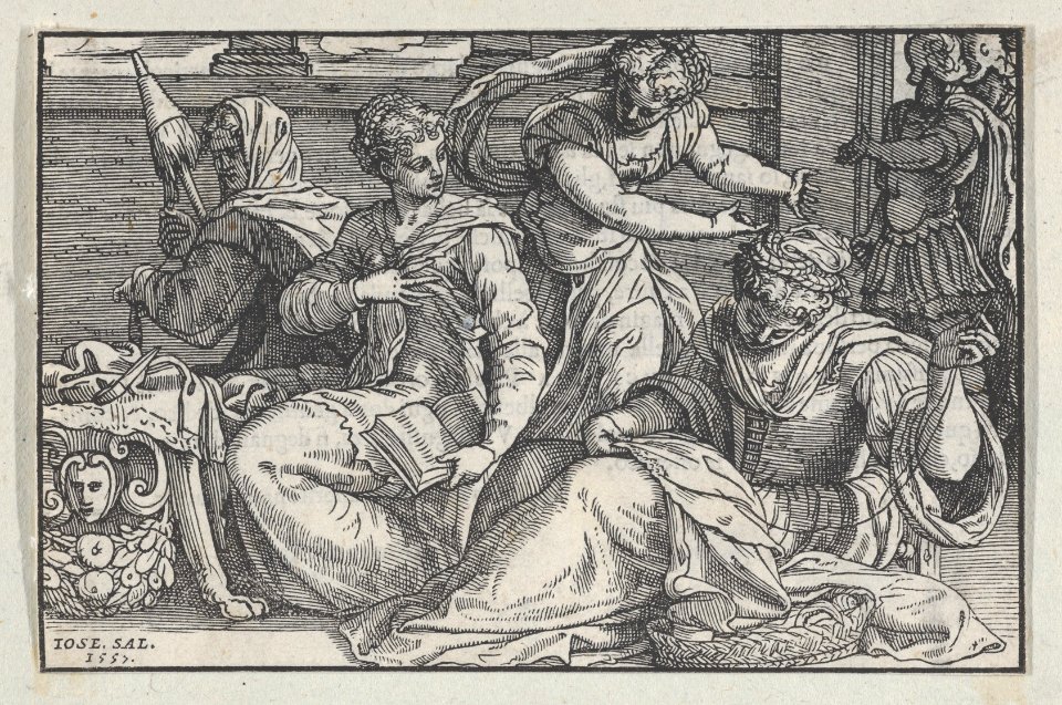 Lucretia Instructing her Daughters in Needlework MET DP854414