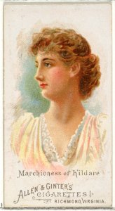Marchioness of Kildare, from World's Beauties, Series 1 (N26) for Allen & Ginter Cigarettes MET DP838101