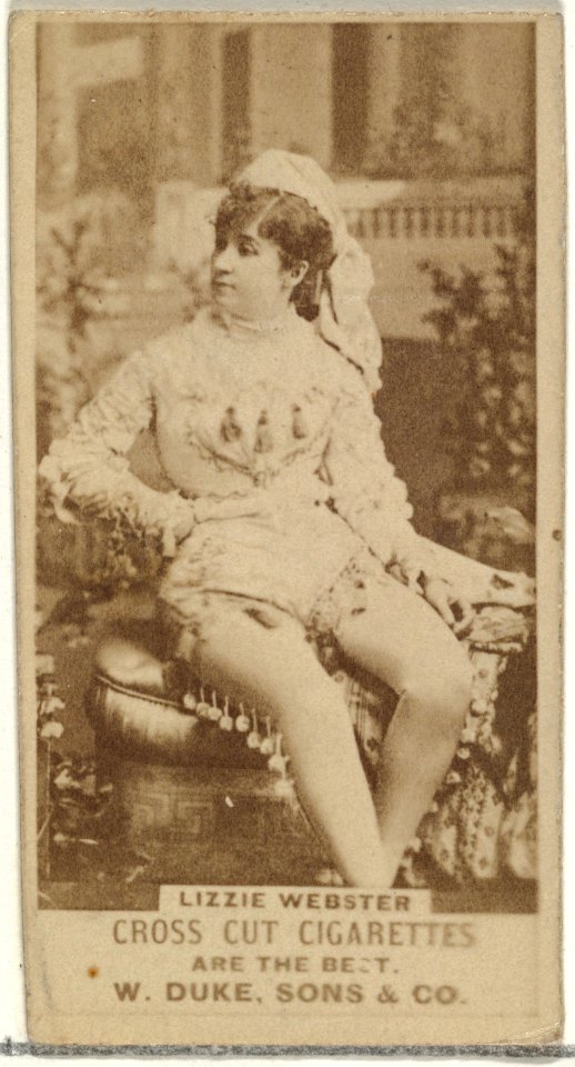 Lizzie Webster, from the Actors and Actresses series (N145-3) issued by Duke Sons & Co. to promote Cross Cut Cigarettes MET DP839868