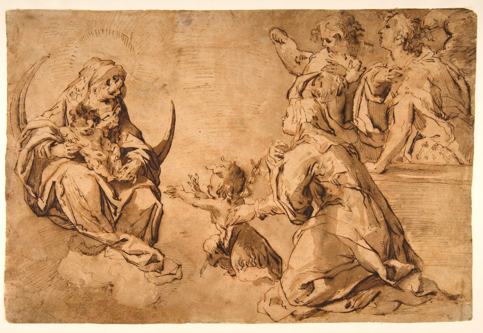 Madonna and Child with Saint John, Saint Anne, and Two Angels in Adoration MET DP811771