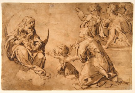 Madonna and Child with Saint John, Saint Anne, and Two Angels in Adoration MET DP811771