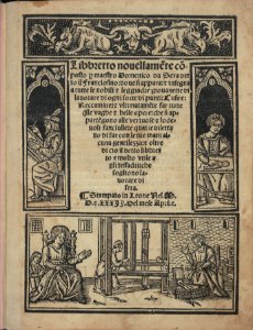 Libbretto nouellamete composto per maestro Domenico da Sera...lauorare di ogni sorte di punti, title page (recto) MET DP351279