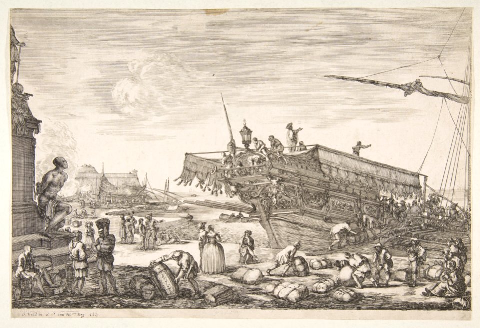 Loading a galley, from 'Views of the port of Livorno' (Vues du port de Livourne) MET DP818092
