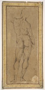 Male Figure Seen from Rear, After a Drawing by Michelangelo MET DP811342