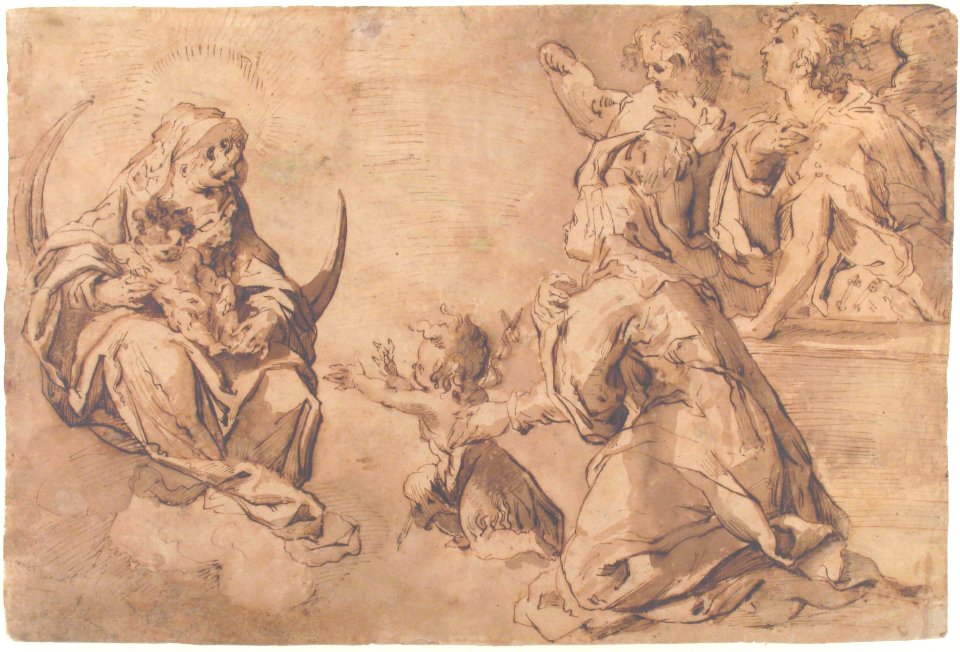 Madonna and Child with Saint John, Saint Anne, and Two Angels in Adoration MET 56.225.1