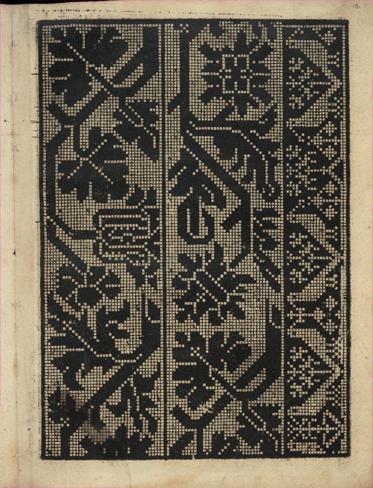 Libbretto nouellamete composto per maestro Domenico da Sera...lauorare di ogni sorte di punti, page 13 (recto) MET DP351303