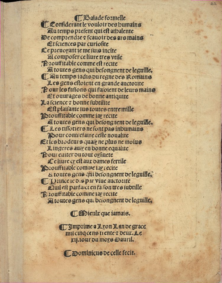 Libbretto nouellamete composto per maestro Domenico da Sera...lauorare di ogni sorte di punti, page 22 (recto) MET DP351321