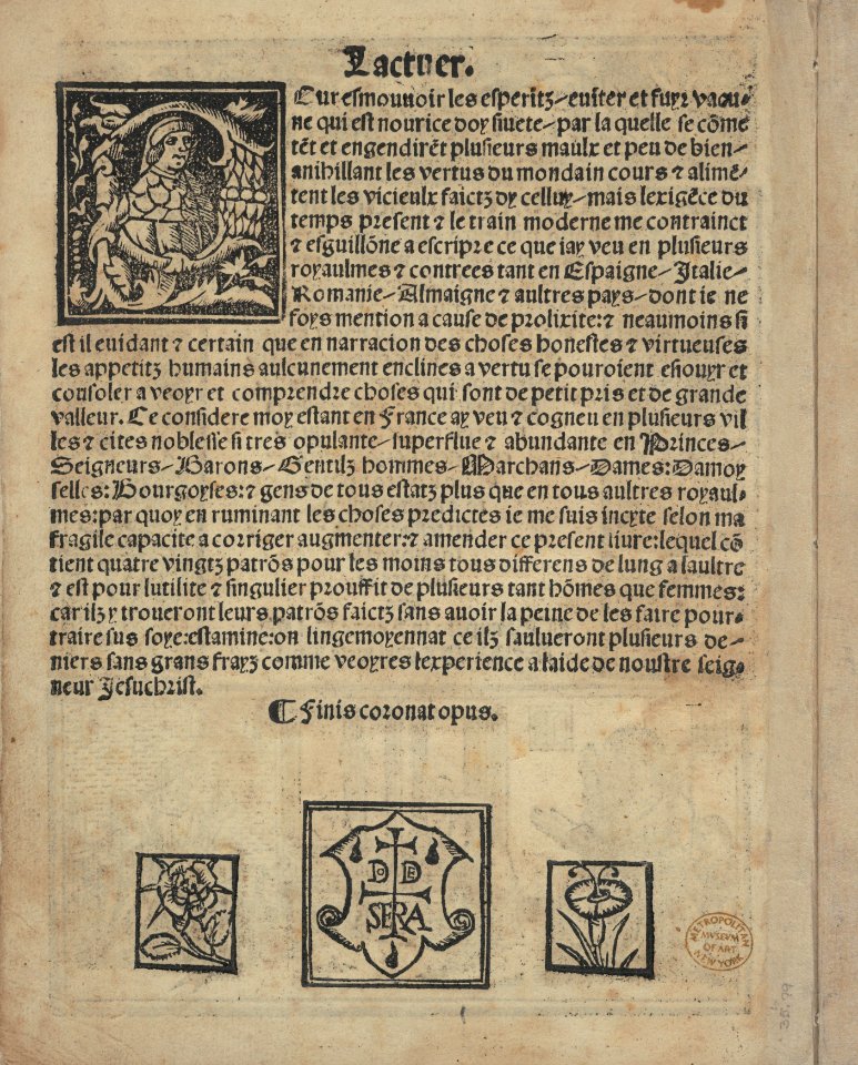 Libbretto nouellamete composto per maestro Domenico da Sera...lauorare di ogni sorte di punti, title page (verso) MET DP351280