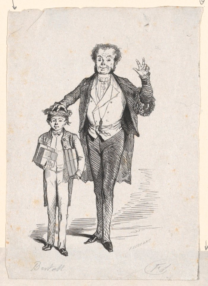 Man Standing Next to a Young Boy Holding Books MET DP874400