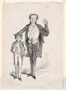 Man Standing Next to a Young Boy Holding Books MET DP874400