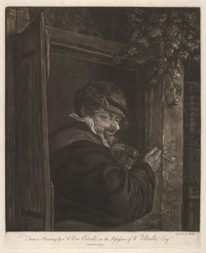 Man Smoking and Drinking at a Window MET DP834440