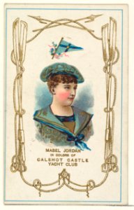 Mabel Jordan in Colors of Calshot Castle Yacht Club, from the Yacht Colors of the World series (N140) issued by Duke Sons & Co. to promote Honest Long Cut Tobacco MET DP865776