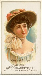 Margaret Mather, from World's Beauties, Series 1 (N26) for Allen & Ginter Cigarettes MET DP838105