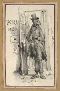 Man standing in a doorway MET DP841202