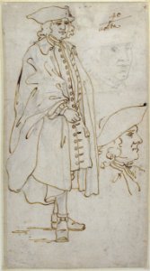 Man Smoking a Pipe (recto); Standing Man and Two Studies of His Head (verso) MET 39.79 VERSO
