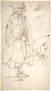 Man Smoking a Pipe (recto); Standing Man and Two Studies of His Head (verso) MET DP808199