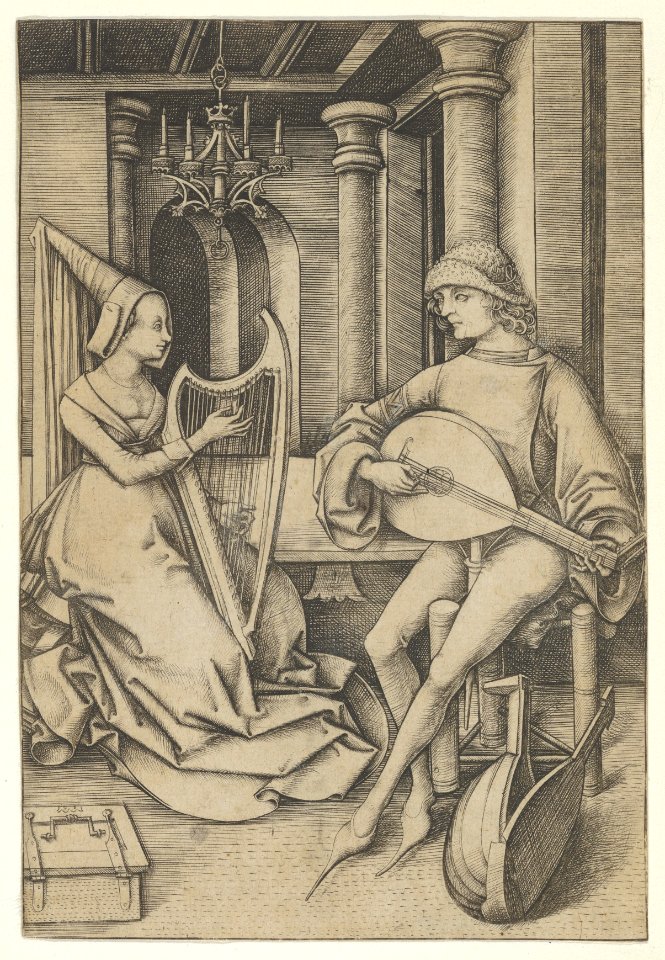 Lute Player and Harpist, from Scenes of Daily Life MET DP841586
