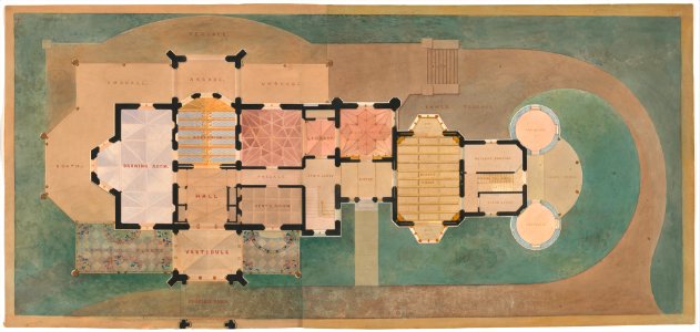 Lyndhurst for George Merritt, Tarrytown, New York (first floor plan) MET DP370721