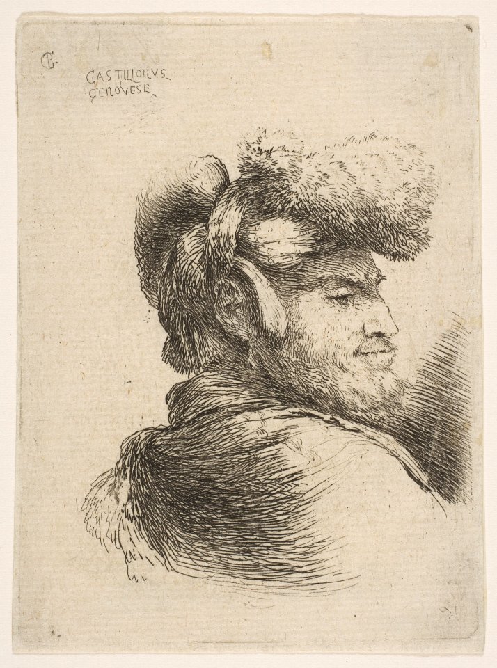 Man in Profile Wearing a Fur Hat MET DP816394