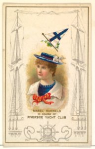 Mabel Runnels in Colors of Riverside Yacht Club, from the Yacht Colors of the World series (N140) issued by Duke Sons & Co. to promote Honest Long Cut Tobacco MET DP865738