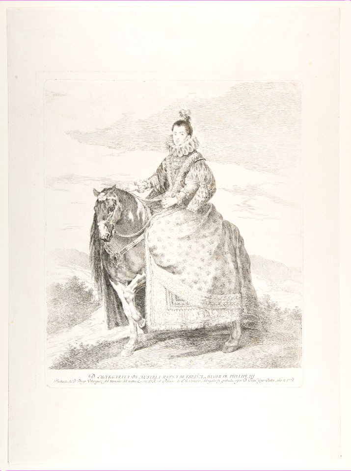 Margaret of Austria on horseback, after Velázquez MET DP818188